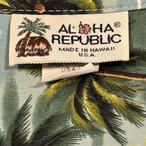 Aloha Republic Men’s Hawaiian Button Up Camp Shirt Diamond Head Cotton Size L - Picture 8 of 10